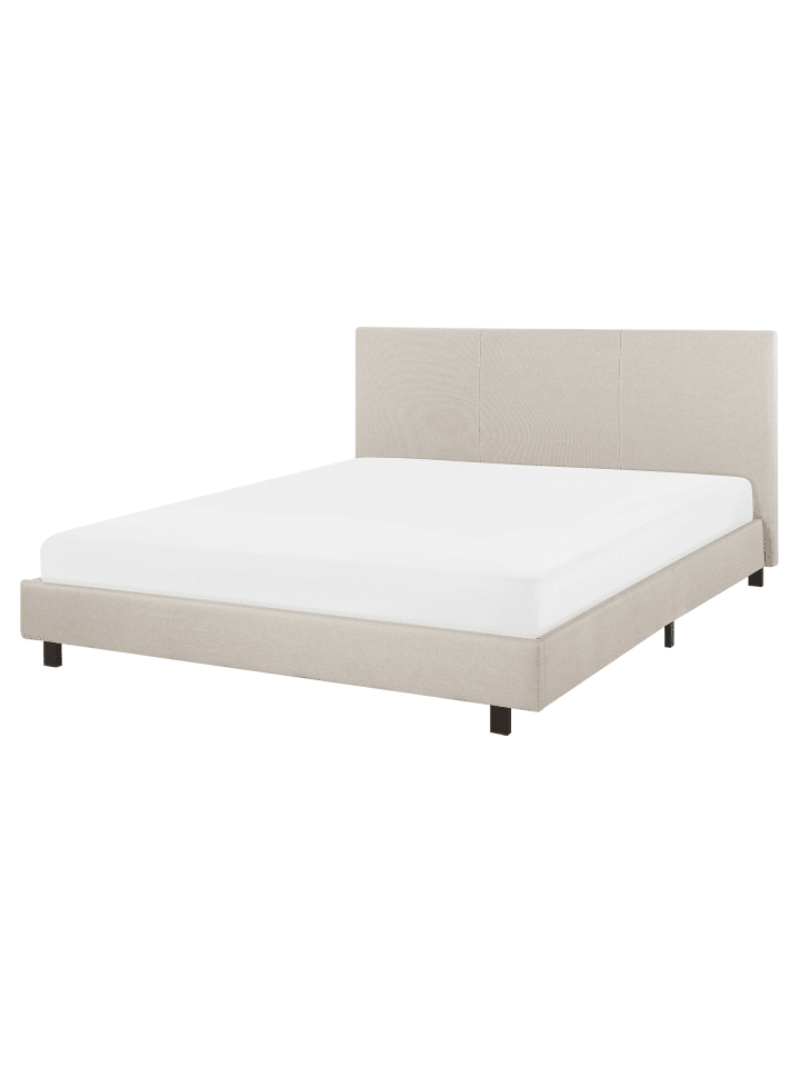 10-tlg Doppelbett ALBI in Beige/Schwarz