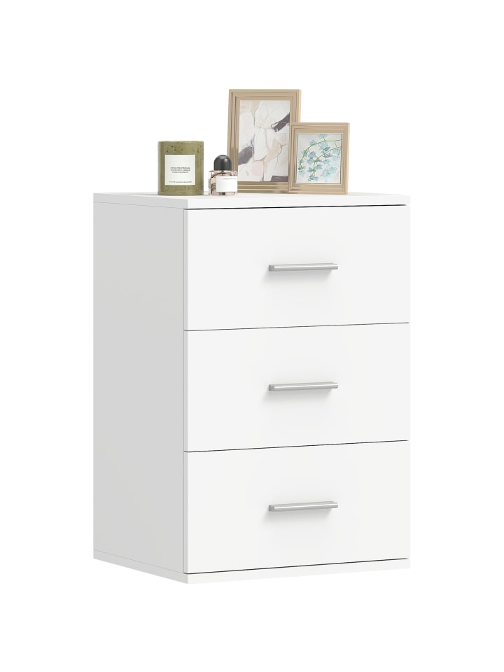 Nachttisch in Weiß 40L x 35B x 60H cm