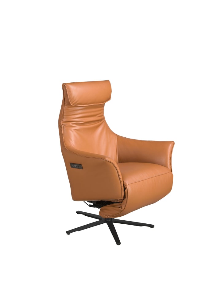 Relax-Drehsessel 5137 in Braun / Schwarz – (B)78 x (H)70 x (T)115 cm