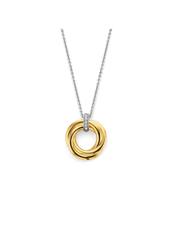 Halskette The Twisted Circle in bicolor