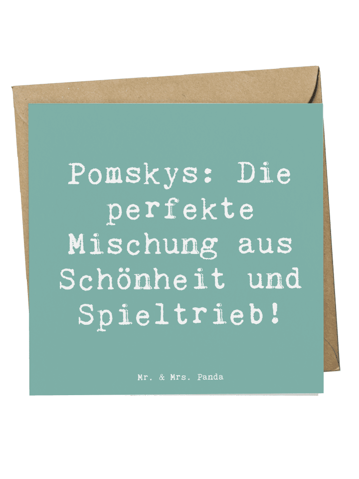 Deluxe Karte Spruch Pomsky Perfektion mit Spruch in Meeresbrise