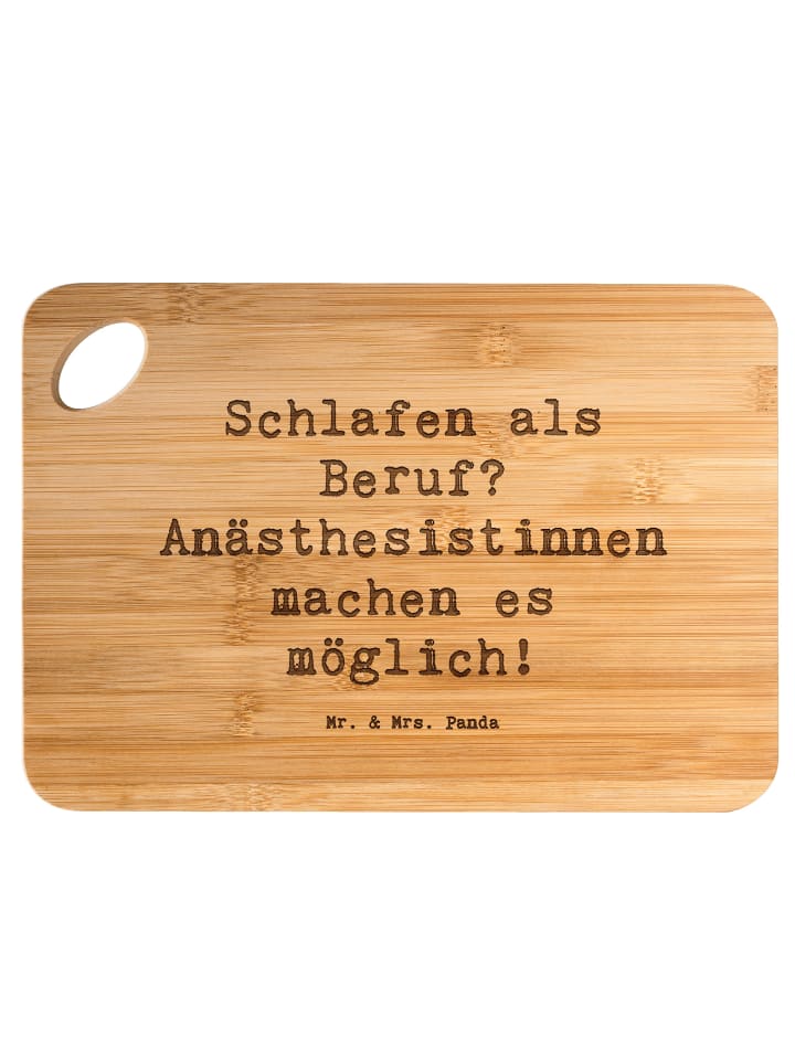 Frühstücksbrett Spruch Anästhesistin Freude mit... in Braun