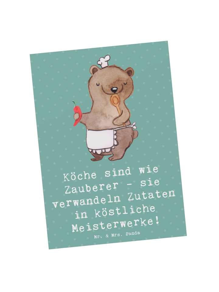 Grußkarte Koch Zauber mit Spruch in Meeresbrise