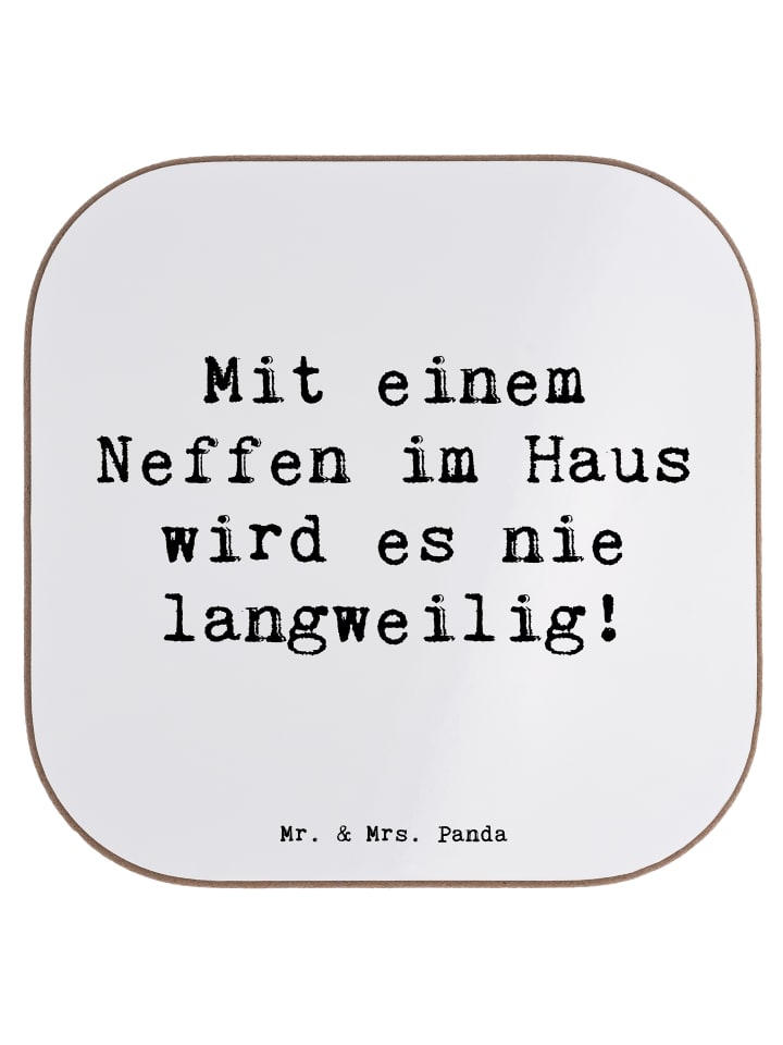 Untersetzer Neffe Spaß mit Spruch in Weiß