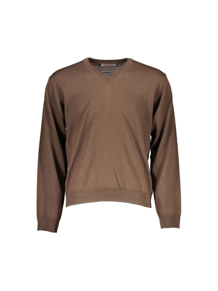 Braun Wolle Herren Pullover