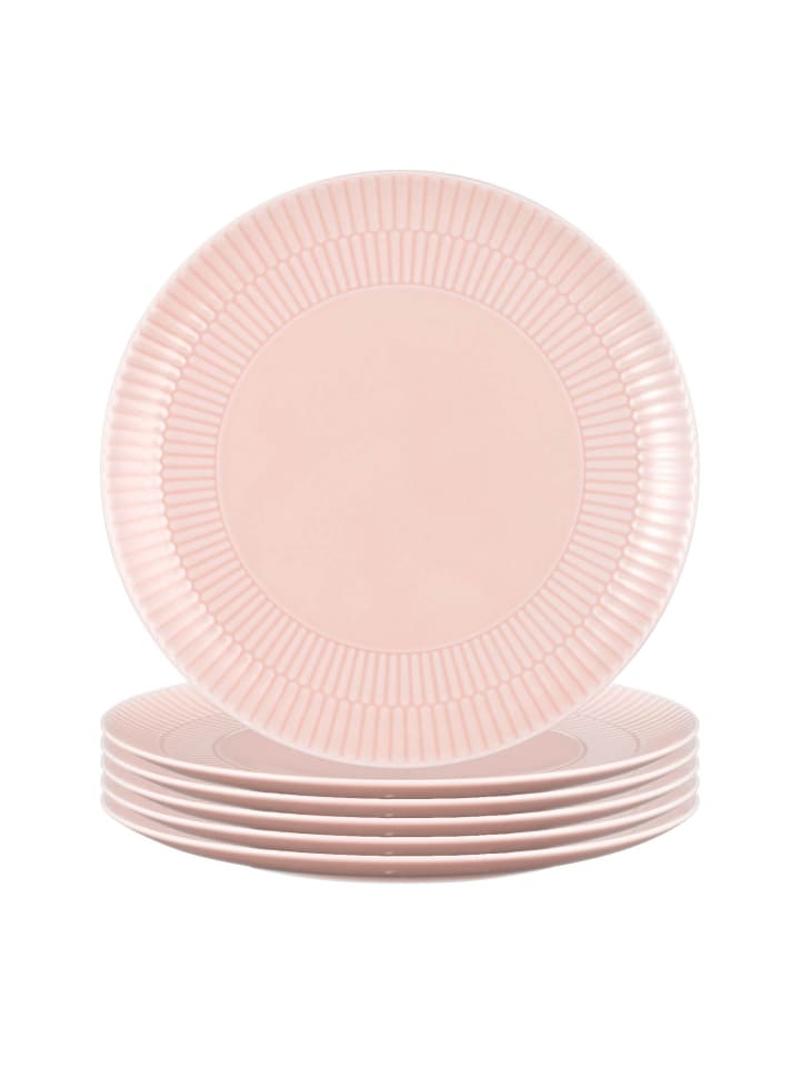 6er Set Frühstücksteller Amina in ø 22,7 cm in Rosé