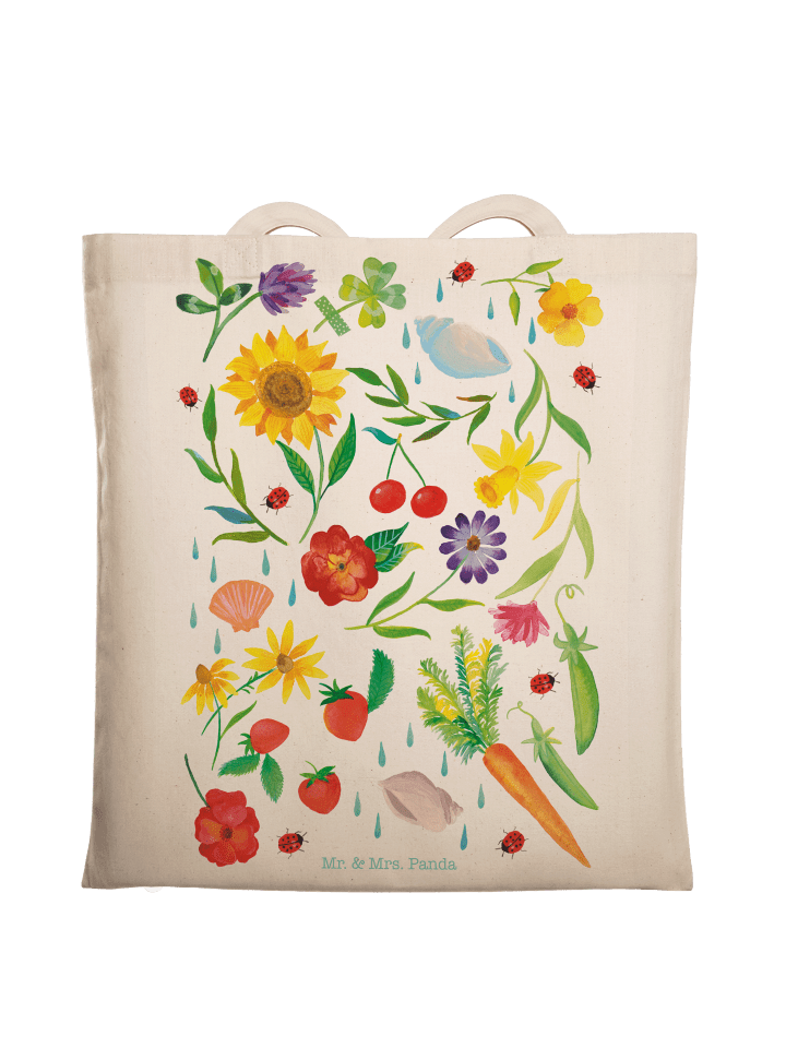 Büchertasche Sommer mit Spruch in Creme