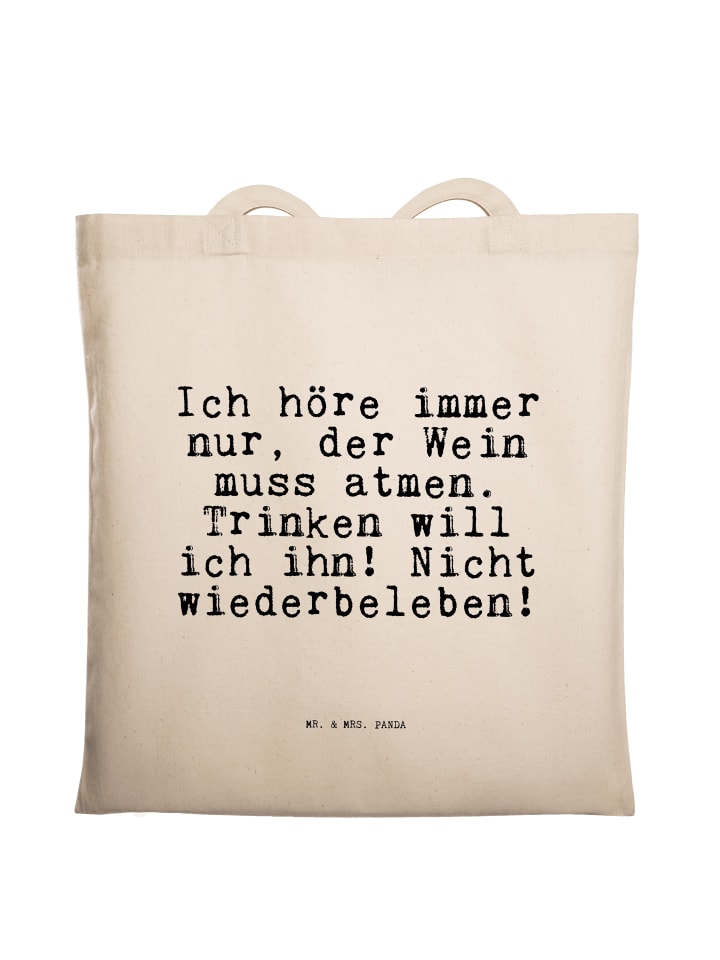 Tragetasche Ich höre immer nur,... mit Spruch in Creme