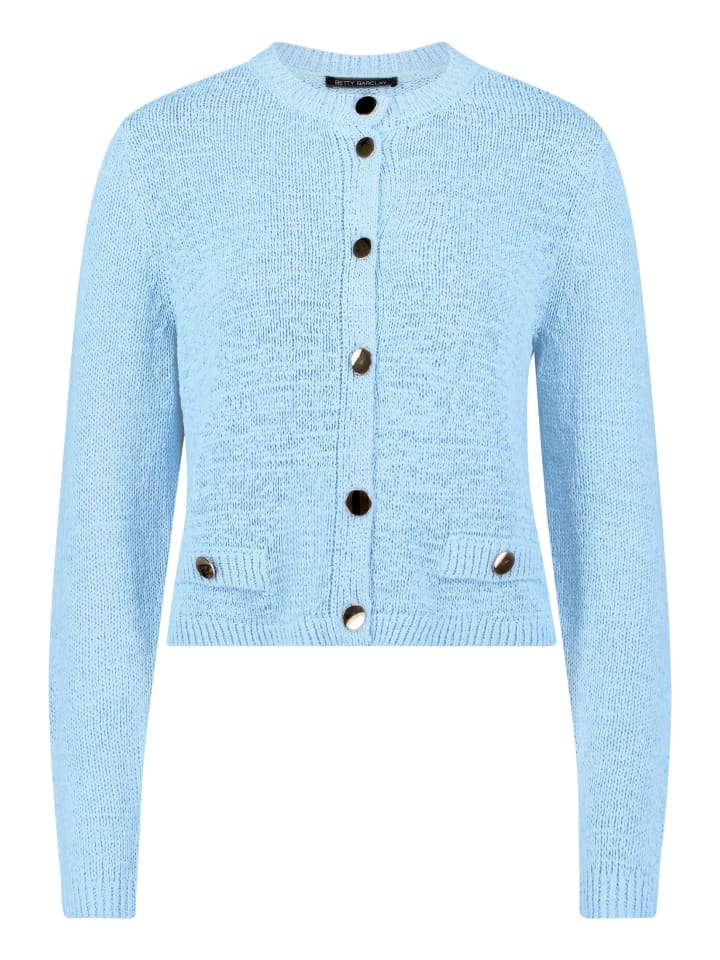 Strick-Cardigan mit aufgesetzten Taschen in Powder Blue