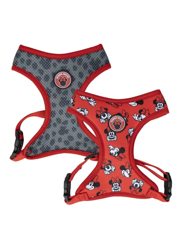 Disney Minnie Premium Hundegeschirr S/M Hunde Brustgeschirr in Rot