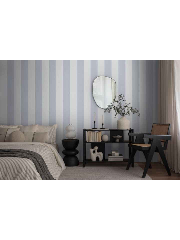 Tapete Coastal Stripes in Sandblau