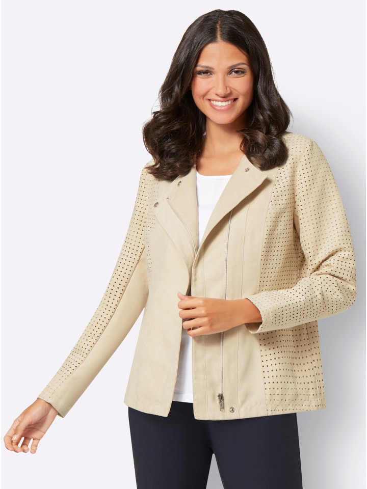Lederimitat-Jacke in sand
