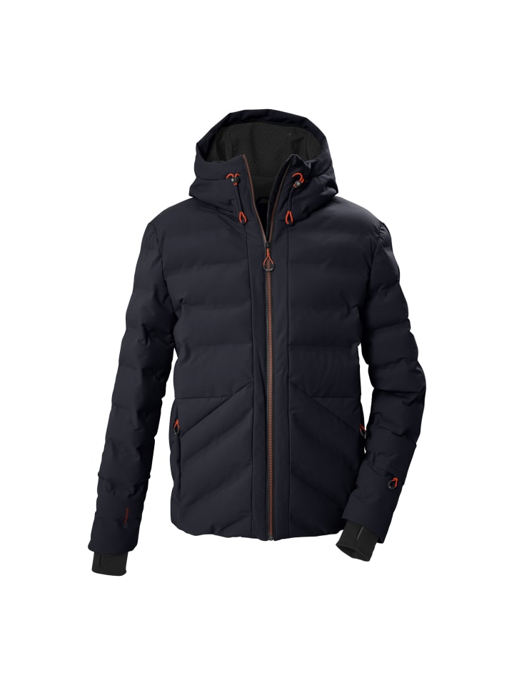 Steppjacke mit Kapuze und Schneefang in Schwarz01106