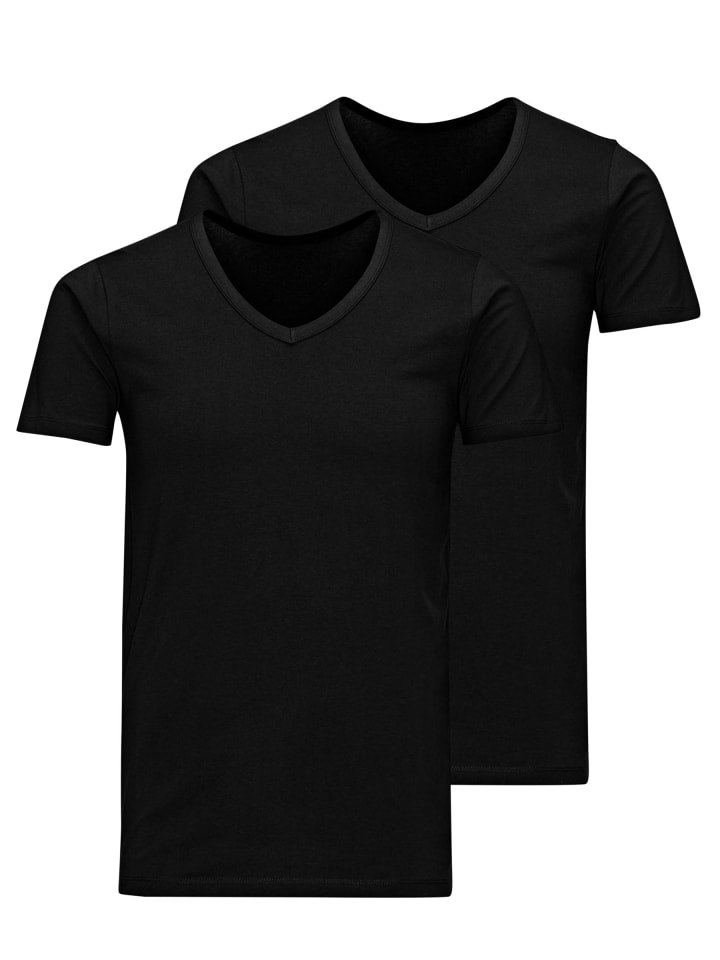 2er-Pack T-shirt in Black