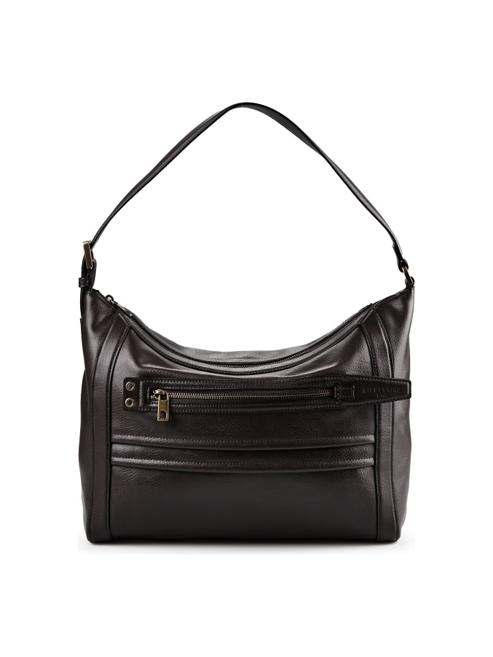 Delia Schultertasche M Leder 43 cm deep soil