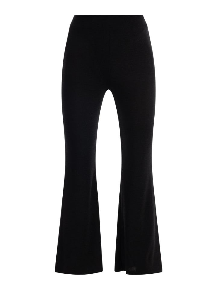 Damen Jersey-Hose Mit Glanzgarn in Schwarz