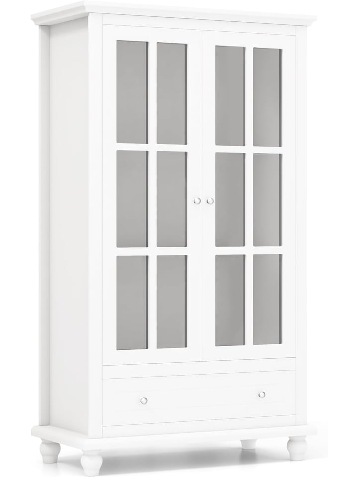 Bücherschrank mit Türen in Weiß