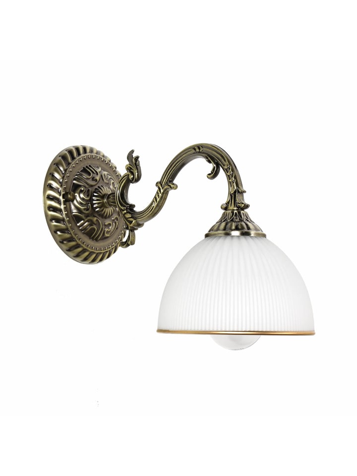 Wandlampe (B)16 x (H)20 cm in Messing Weiß