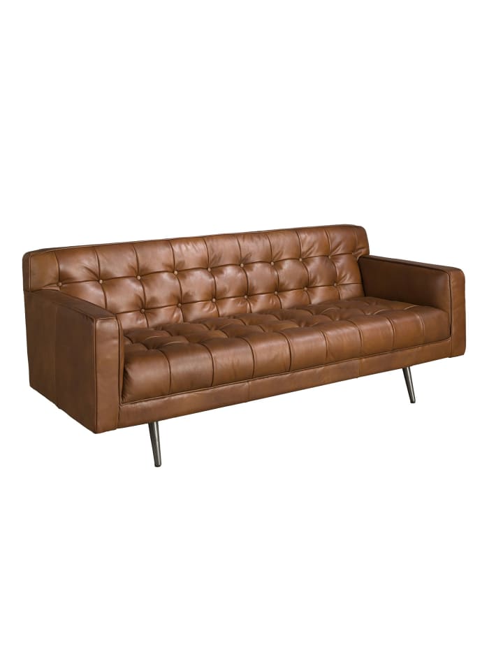 Chester-Sofa 6224 in Dunkelbraun / Dunkler Stahl