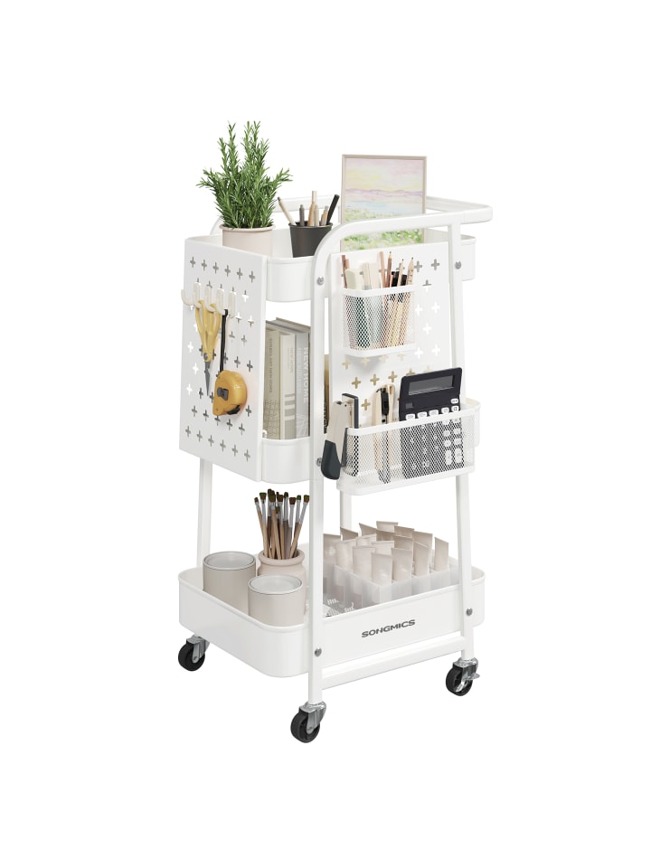Rollwagen Pataye in Weiß - (B)43.3 x (H)73.9 x (T)32.3 cm