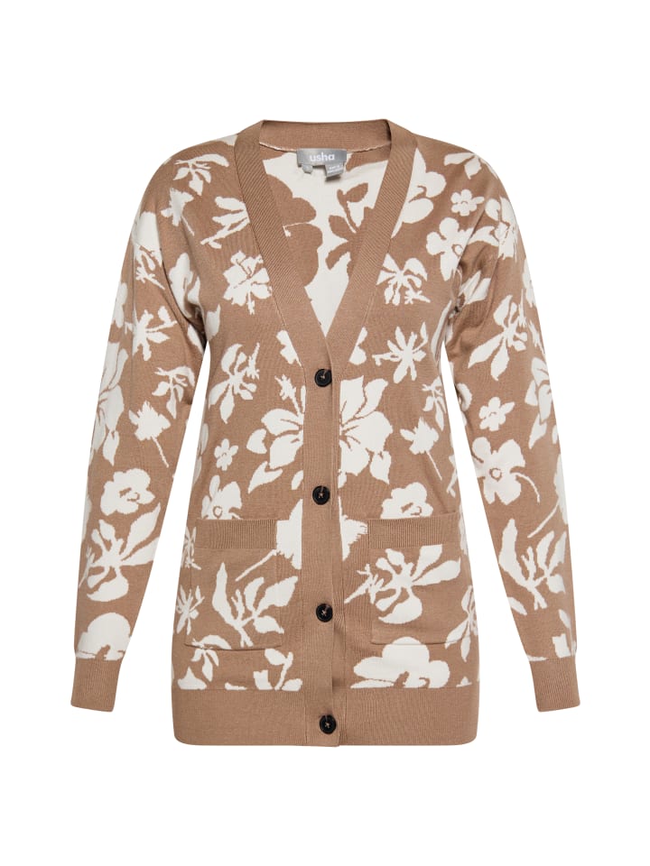 Damen Cardigan in TAUPE WOLLWEISS