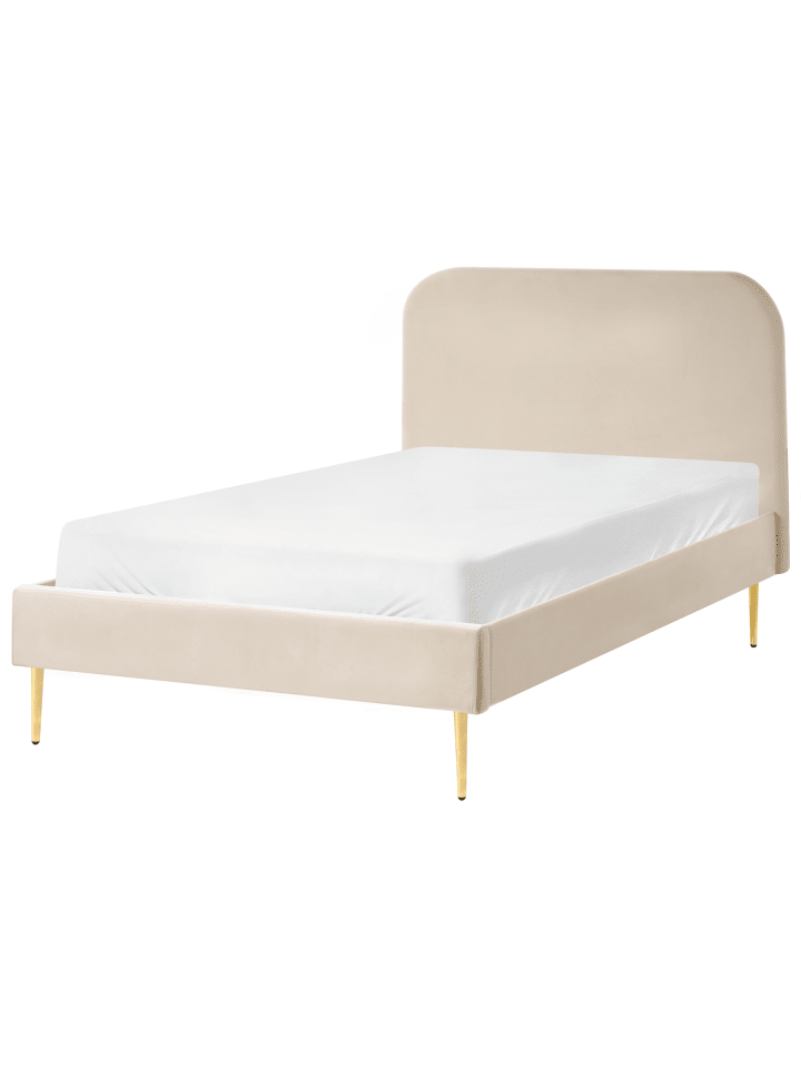 2-tlg Doppelbett FLAYAT in Beige/Gold