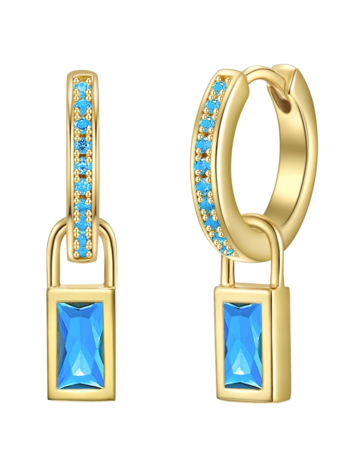 Creolen aus Sterling Silber mit Zirkonia in gelbgold