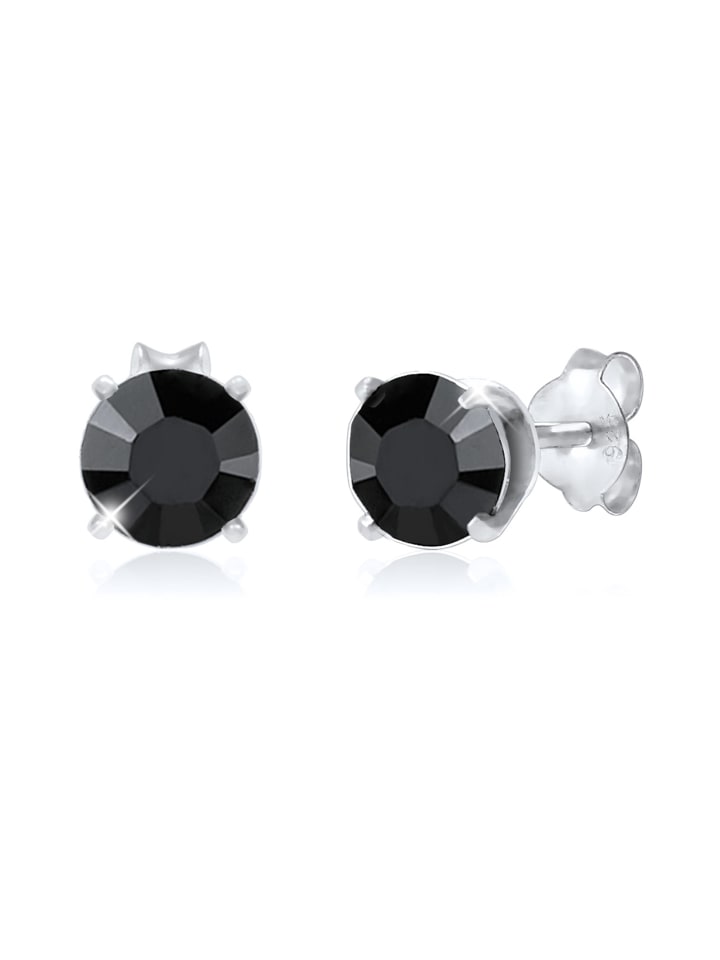 Ohrringe 925 Sterling Silber in Schwarz