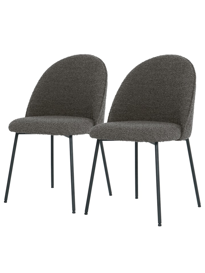 home24 Polsterstuhl 2er-Set in Grau