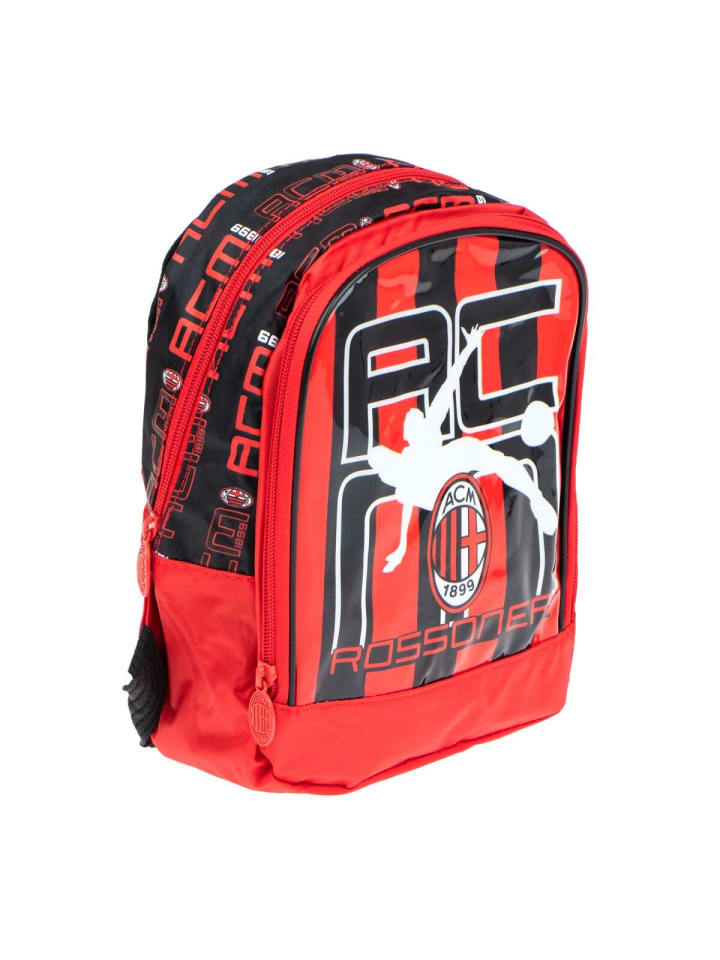 A.C. Milan Fan Rucksack 27 cm Ideal für Schule und Ausflüge in Rot