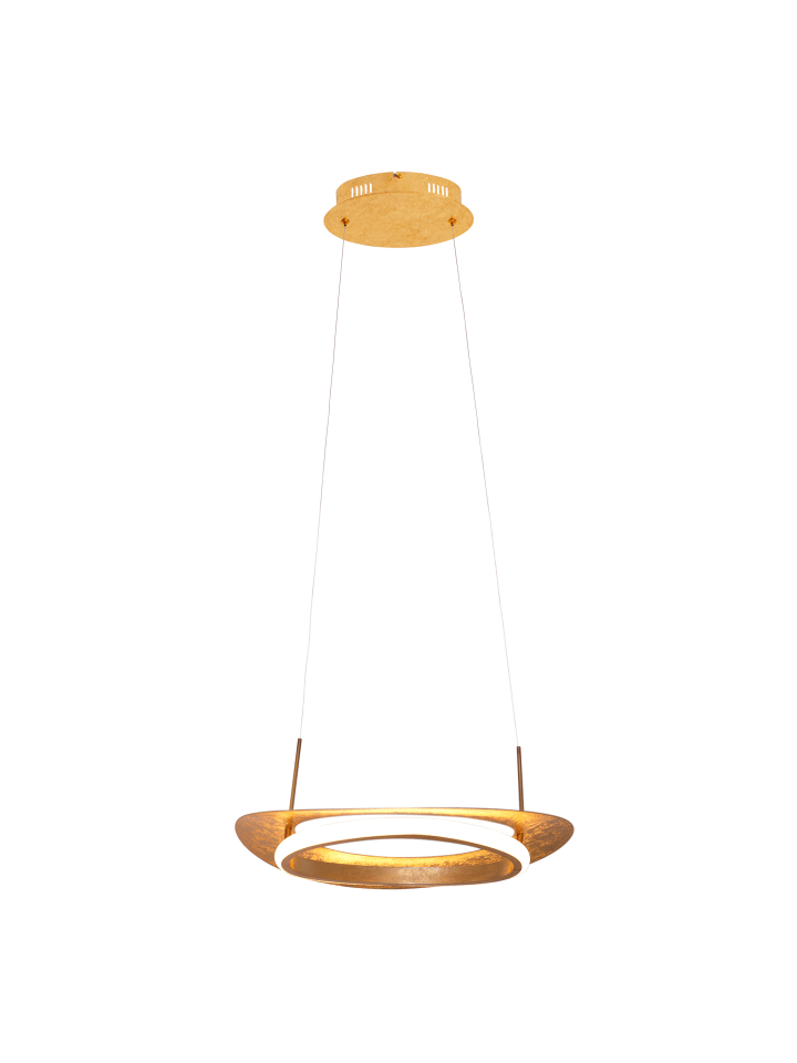 LED Pendelleuchte "PISA" in gold - (L)40 cm x (B)26 cm x (H)120 cm - EEK G
