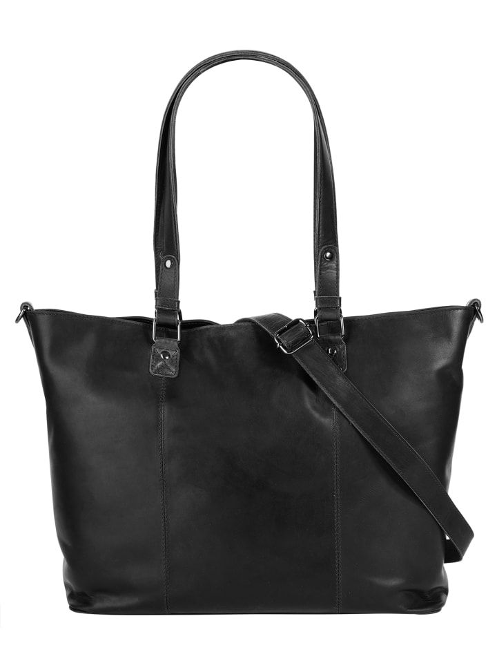 Shopper echt Leder in schwarz