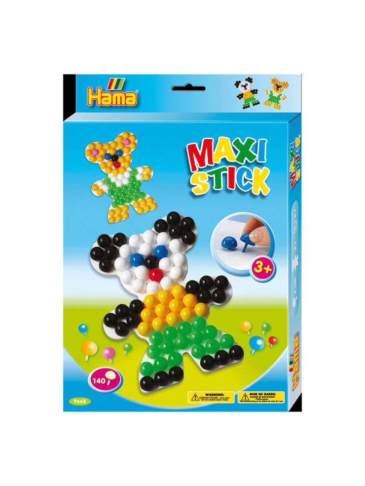 Geschenkbox mit 140 Maxi-Sticks, Lochplatte Teddybär - ab 3 Jahren