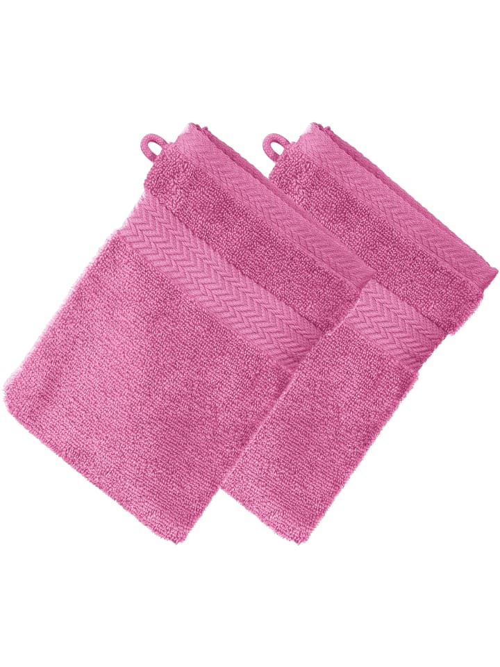 Frottier Waschhandschuh 2er-Pack Friedrichshafen in rosa