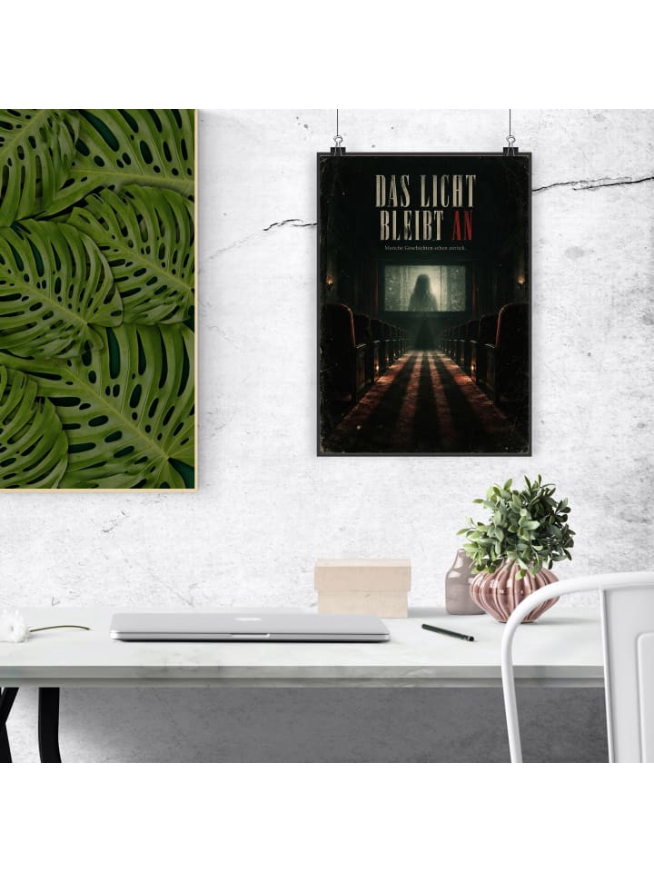 Poster Bildschirm unheimlich Design mit Spruch in Weiß