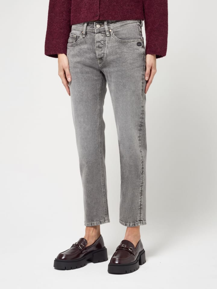 94NICA Cropped Boyfriend-Jeans in Pepper Grey