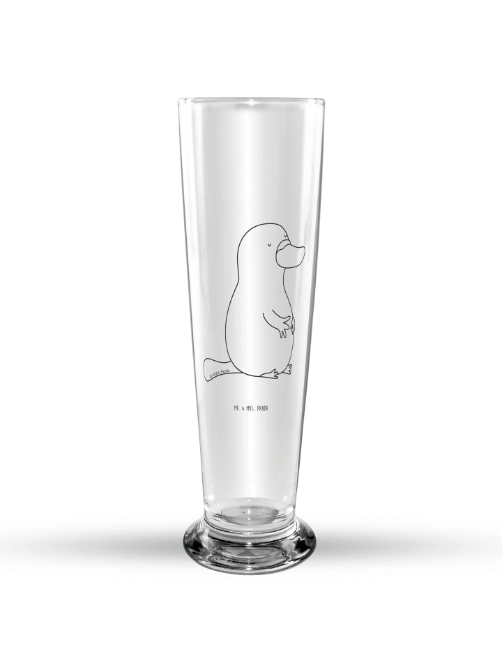 Bierglas Schnabeltier Mut ohne Spruch in Transparent