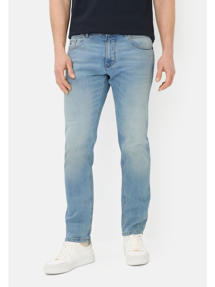 fleXXXactive® Denim 5-Pkt Regular Fit Hose in Bleichblau