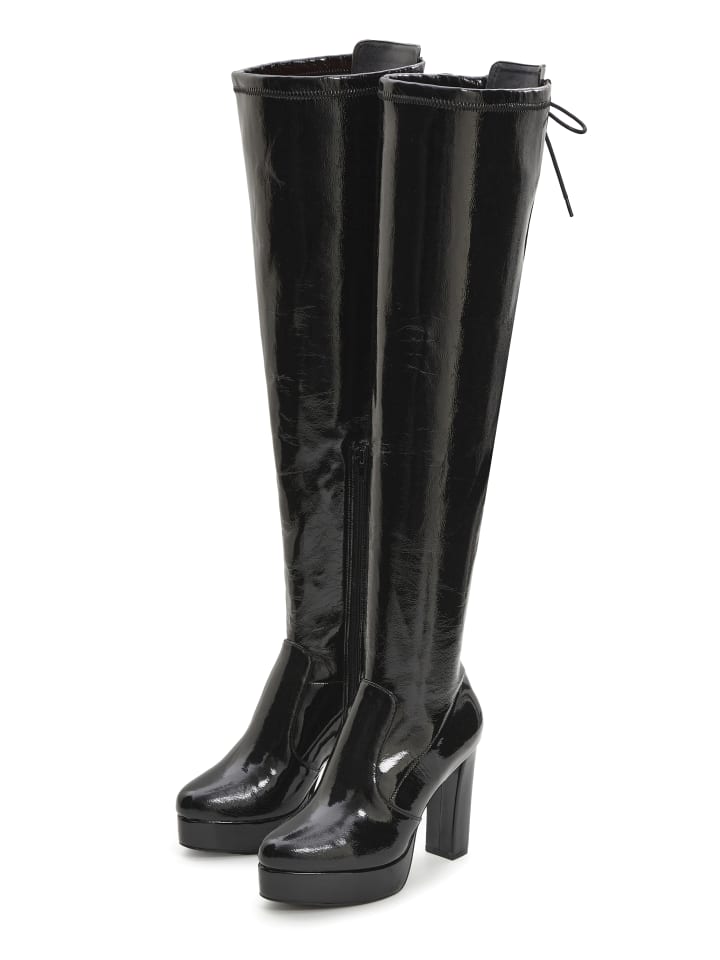 Overkneestiefel in schwarz