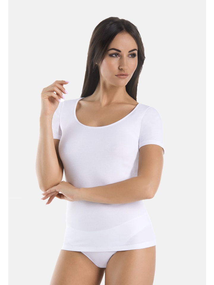 Baumwoll-T-Shirt mit Rundhalsausschnitt Solky in weiß