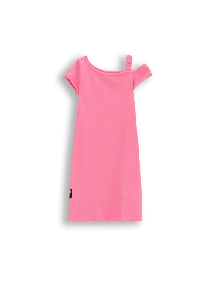 Geripptes Kleid in rosa