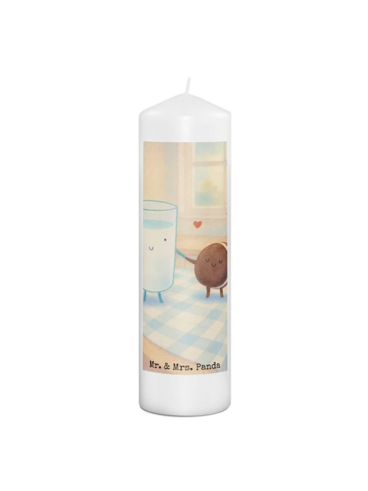 Kerze Milch Keks Design ohne Spruch in Weiß