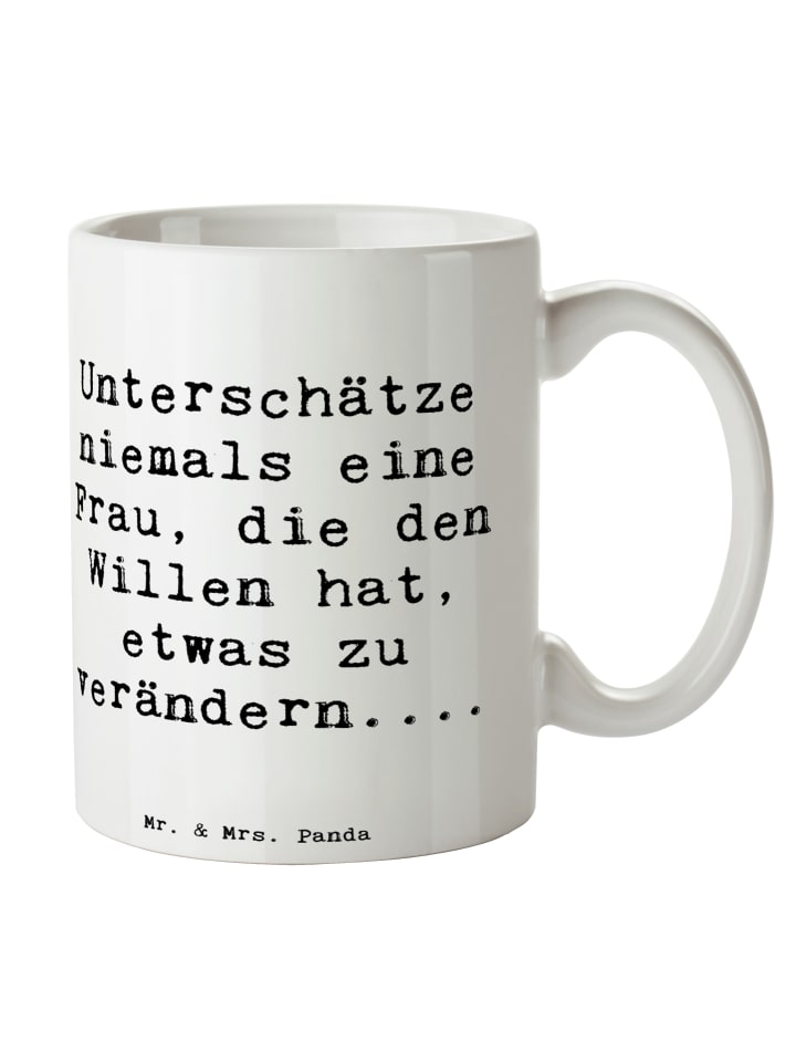 Becher Spruch Hoffnung Veränderung mit Spruch in Weiß