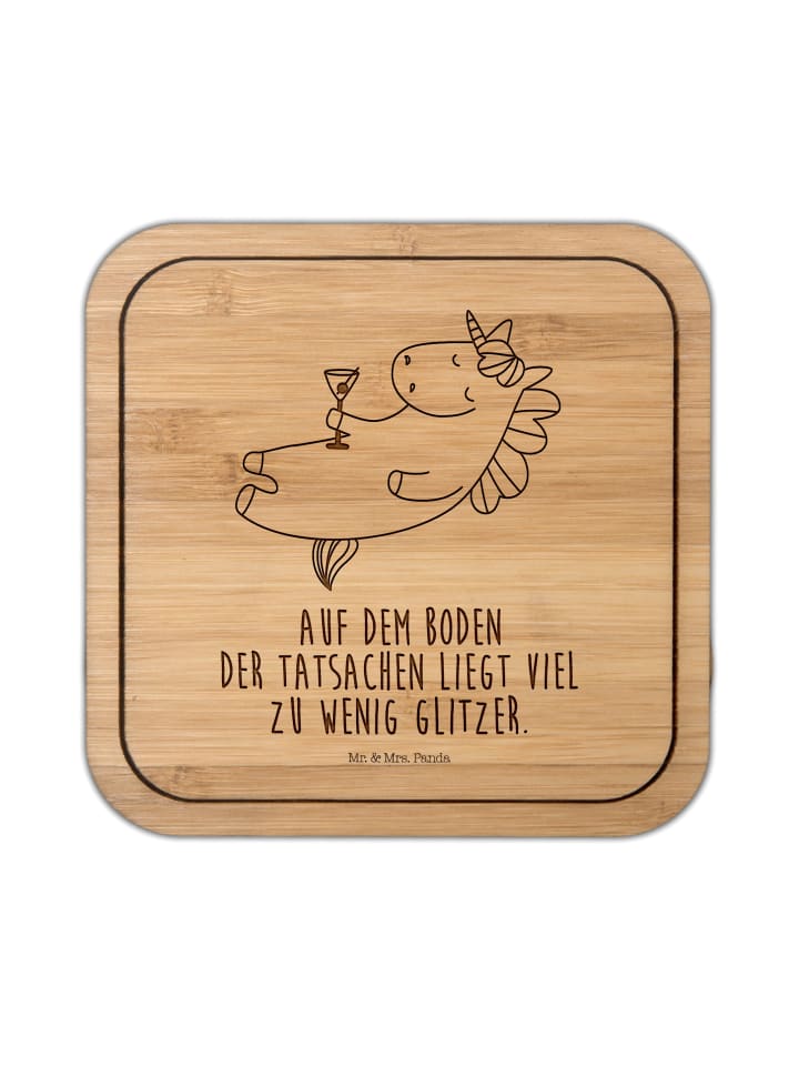 Coaster Einhorn Blümchentail mit Spruch in Transparent