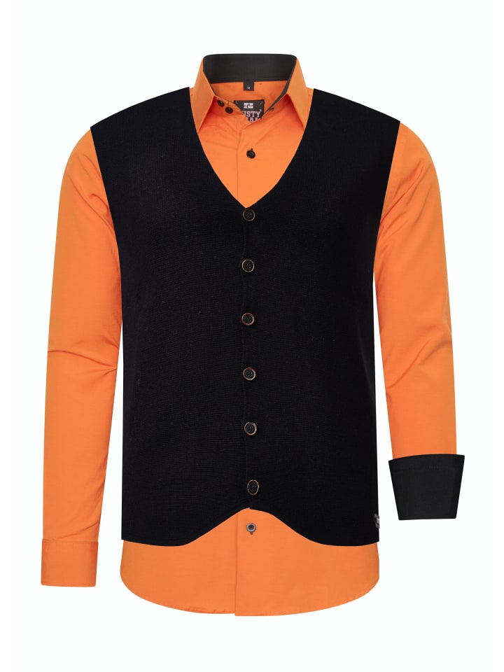 Hemd mit Weste in Orange