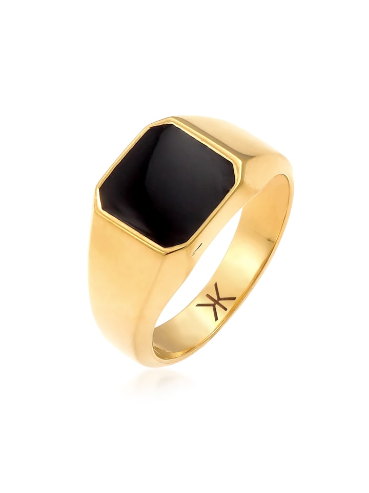 Ring 925 Sterling Silber Siegelring in Gold