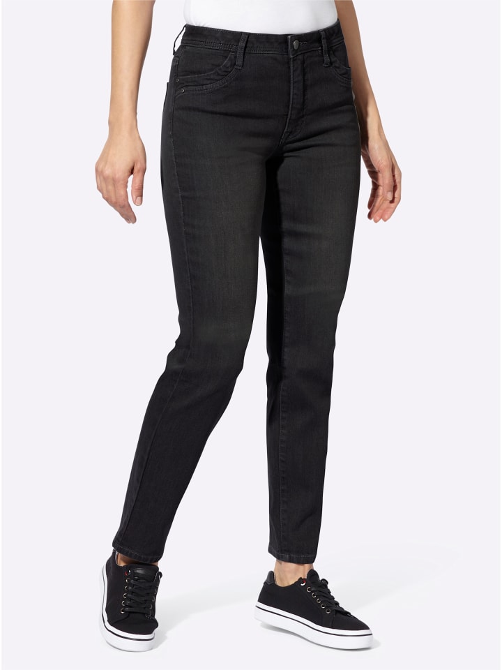 Thermo-Jeans in black denim