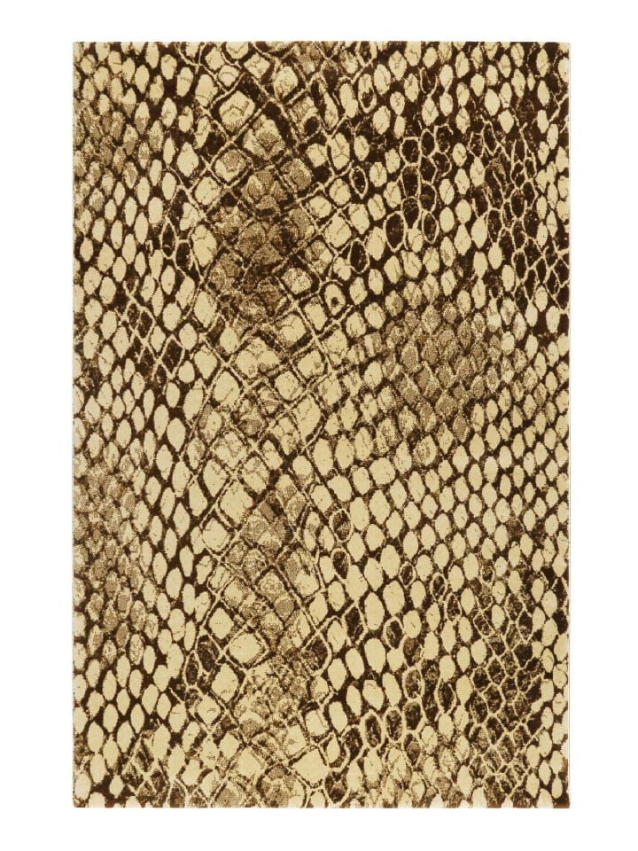 Kurzflorteppich Snake in beige braun