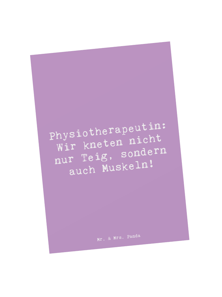 Postkarte Spruch Physiotherapeutin Humor mit Sp... in Lavendeltraum