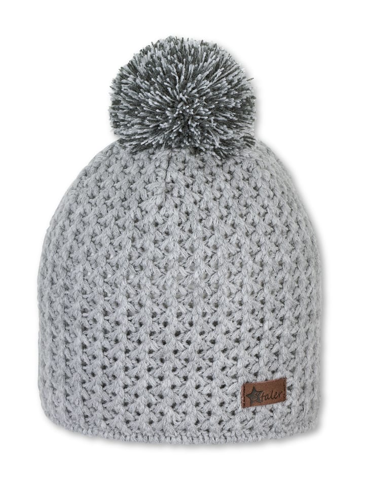 Strickmütze in silber mel.